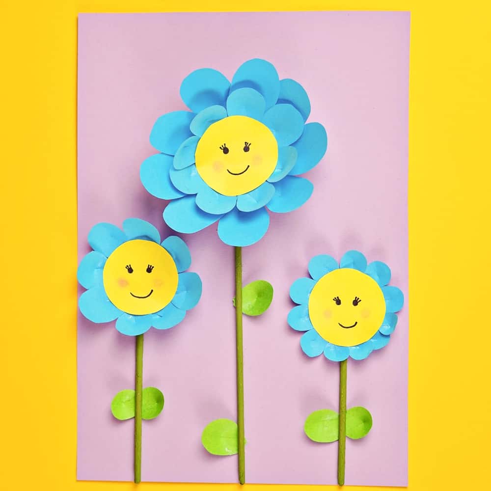 Easy Paper Flower Craft for Kids - Cute Spring Paper Craft